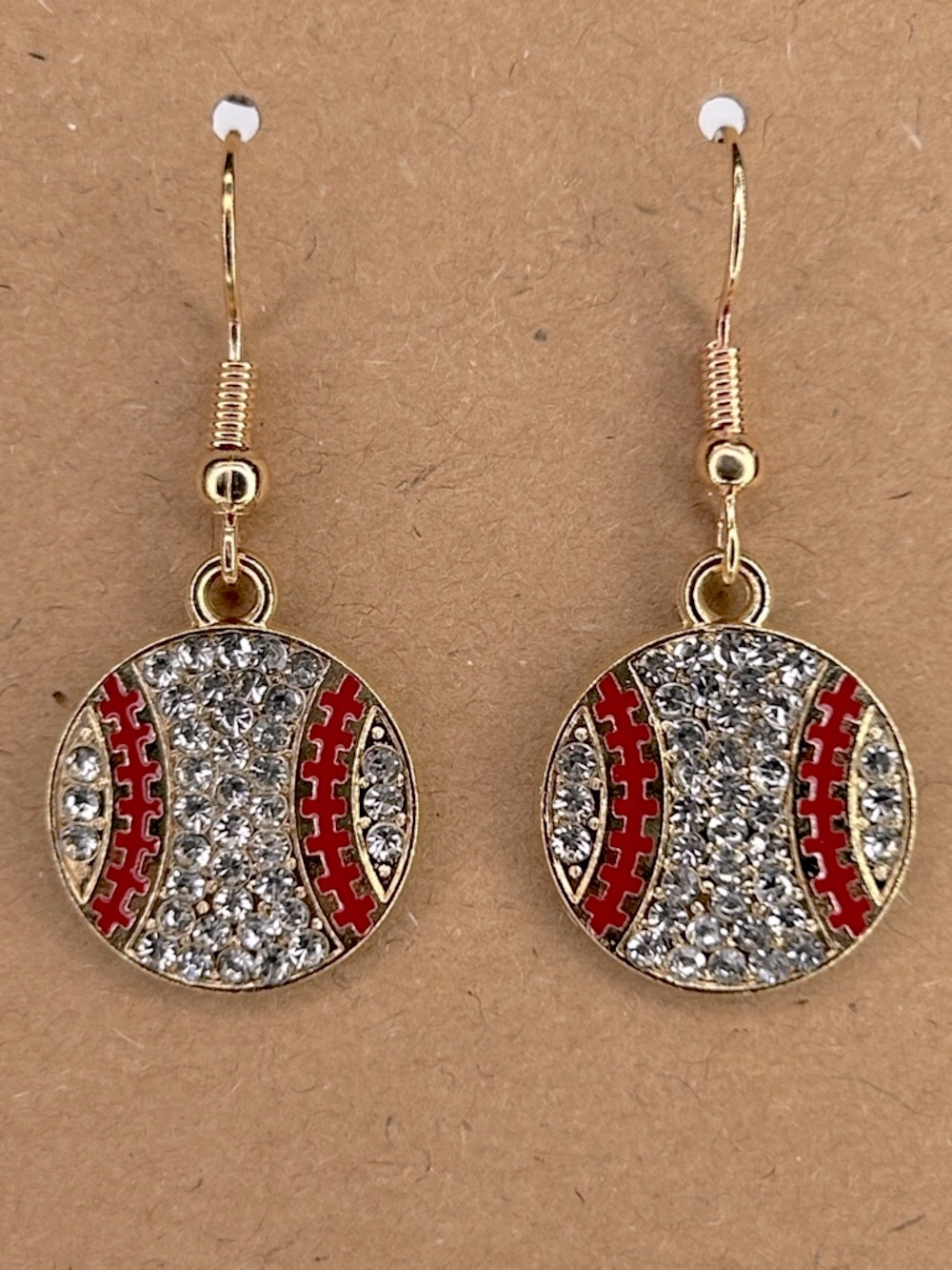 Gold-Tone Crystal Baseball Drop Earrings - Fashion Jewelry